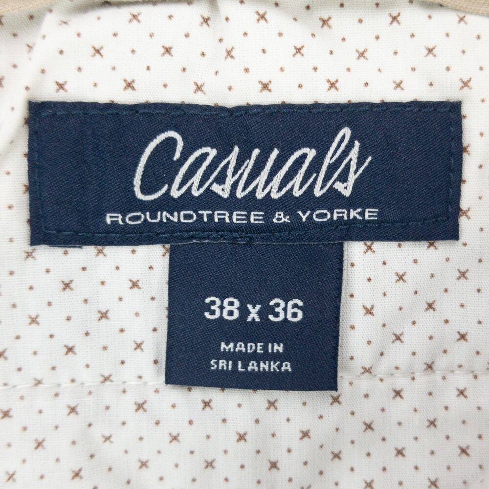 Roundtree & Yorke Chino Men's 38x36L Pants Beige NWTs Cotton Blend - Picture 3 of 14